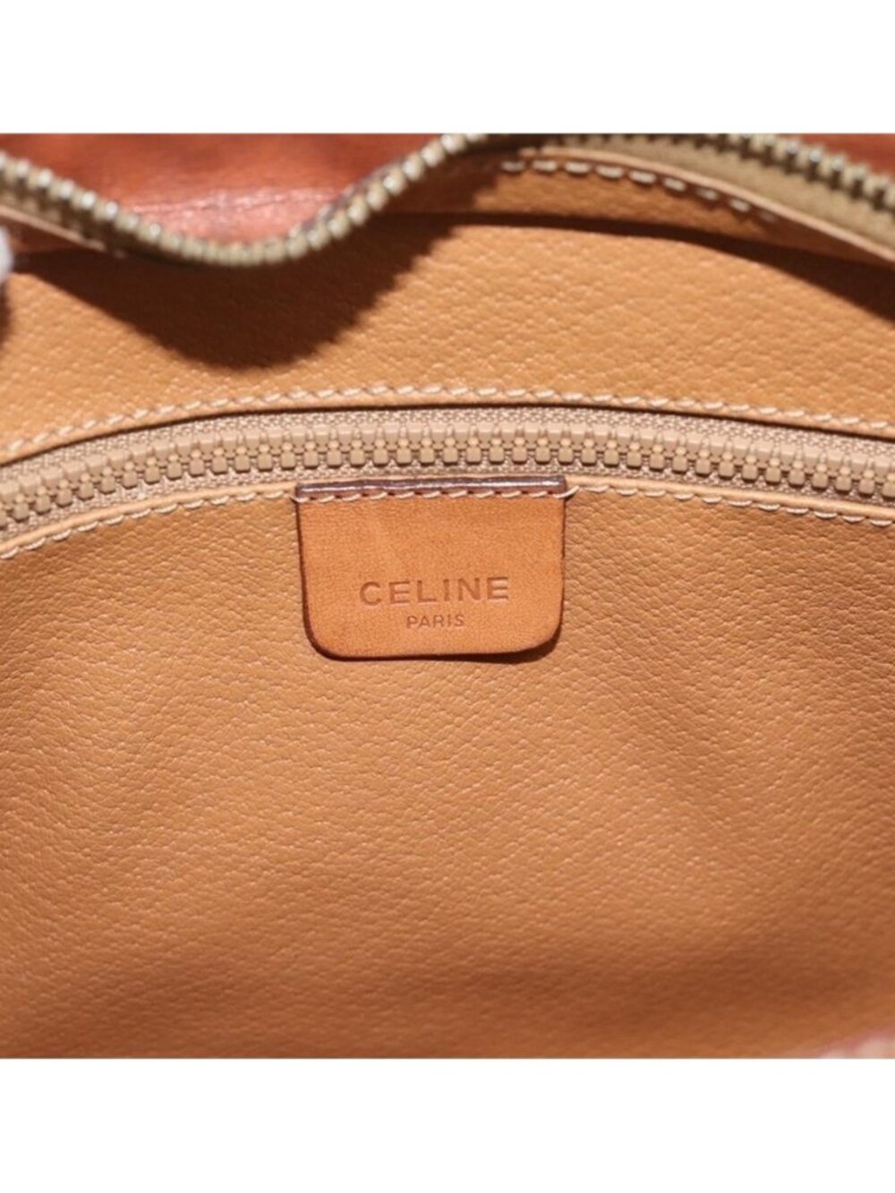 Authentic CELINE Macadam Canvas Shoulder Bag PVC Beige Gold - Picture 2 of 16